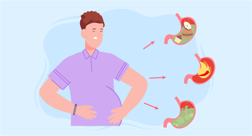 a man with bloating and abdominal expansion